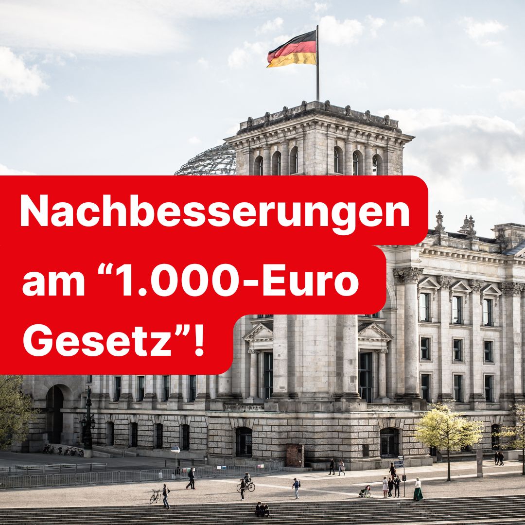 MIT Baden-Württemberg fordert praxisnahe Nachbesserungen am „1.000 Euro Gesetz“

Die Mittelstands- und Wirtschaftsunion Baden-Württemberg (MIT) fordert die Bundesregierung auf, das sogenannte „1.000 Euro Gesetz“ grundlegend zu überarbeiten. 

Viele kleine und mittelständische Unternehmen sehen sich angesichts hoher Energiepreise, steigender Lohnnebenkosten und einer unsicheren Konjunktur nicht in der Lage, zusätzliche Sonderzahlungen an ihre Beschäftigten zu leisten.

Die MIT kritisiert, dass die aktuelle Regelung an der Realität vieler Betriebe vorbeigehe. Statt zusätzlicher Zahlungen schlägt sie die Möglichkeit vor, bis zu 2.000 Euro jährlich aus dem bestehenden Arbeitslohn steuer- und sozialversicherungsfrei auszuzahlen. 

Dies würde Beschäftigten ein deutlich höheres Nettoeinkommen ermöglichen und gleichzeitig die Liquidität der Unternehmen schonen.

„Wir brauchen Lösungen, die im Alltag der Betriebe funktionieren“, sagt Stephanie Schmidt-Weiss, stellvertretende Landesvorsitzende der MIT Baden-Württemberg. „Eine Entlastung aus dem bestehenden Lohn heraus würde Arbeitnehmern spürbar helfen, ohne die Unternehmen zusätzlich zu belasten. Der Mittelstand braucht praktikable Rahmenbedingungen, keine Maßnahmen, die gut klingen, aber kaum umsetzbar sind.“

Nach Einschätzung der MIT würde eine solche Anpassung sowohl Beschäftigte als auch Arbeitgeber stärken: mehr Netto für Arbeitnehmer, geringere Lohnnebenkosten und bessere Planbarkeit für Unternehmen.

Die MIT Baden-Württemberg appelliert an die Bundesregierung, das Gesetz zügig an die wirtschaftlichen Gegebenheiten anzupassen und damit die Wettbewerbsfähigkeit des Mittelstands zu sichern.