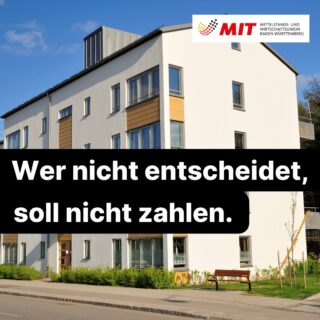 🏠 50 % der Kosten. Aber 0 % Einfluss auf den Verbrauch?

Genau das soll nach den Plänen zum Gebäudemodernisierungsgesetz künftig gelten.

Die MIT Baden-Württemberg begrüßt ausdrücklich, dass die Technologieoffenheit bei Heizsystemen wieder gestärkt wird.

❗ Gleichzeitig lehnen wir die geplante pauschale 50:50-Aufteilung von Gasnetzentgelten, CO₂-Kosten und Mehrkosten biogener Brennstoffe zwischen Mietern und Vermietern ab.

Denn damit sollen Vermieter künftig Kosten mittragen, deren Höhe sie nicht beeinflussen können.

Das ist weder fair noch marktwirtschaftlich.

Gerade private Vermieter und mittelständische Eigentümer stellen den Großteil des Wohnraums in Deutschland bereit. Wer ihre Investitionsbereitschaft schwächt, gefährdet Modernisierung, Wohnungsbestand und dringend benötigten neuen Wohnraum.

👉 Wer Wohnraum schaffen und erhalten will, darf Investitionen nicht weiter erschweren.