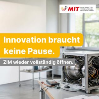 🚀 Innovation braucht keine Pause.

Seit dem 7. Juli können im Zentralen Innovationsprogramm Mittelstand (ZIM) grundsätzlich keine neuen Förderanträge mehr gestellt werden. Grund sind die begrenzten Haushaltsmittel. Eine Wiederaufnahme der regulären Antragstellung wird derzeit erst für Anfang 2027 angestrebt.

Ausgerechnet am 7. Juli hat der Landesvorstand der MIT Baden-Württemberg beschlossen: Das ZIM muss in seinem bisherigen Umfang erhalten bleiben.

Denn gerade kleine und mittlere Unternehmen brauchen verlässliche Rahmenbedingungen, um neue Produkte und Technologien zu entwickeln. Rund 75 Prozent der ZIM-geförderten Unternehmen sind KMU.

Wer über Wettbewerbsfähigkeit und Innovation spricht, darf eines der wichtigsten technologieoffenen Förderprogramme für den Mittelstand nicht auf Pause stellen.

Unsere Forderung: ZIM verlässlich finanzieren und die reguläre Antragstellung schnellstmöglich wieder öffnen.

💡 Mittelstand kann Innovation. Politik muss sie möglich machen.