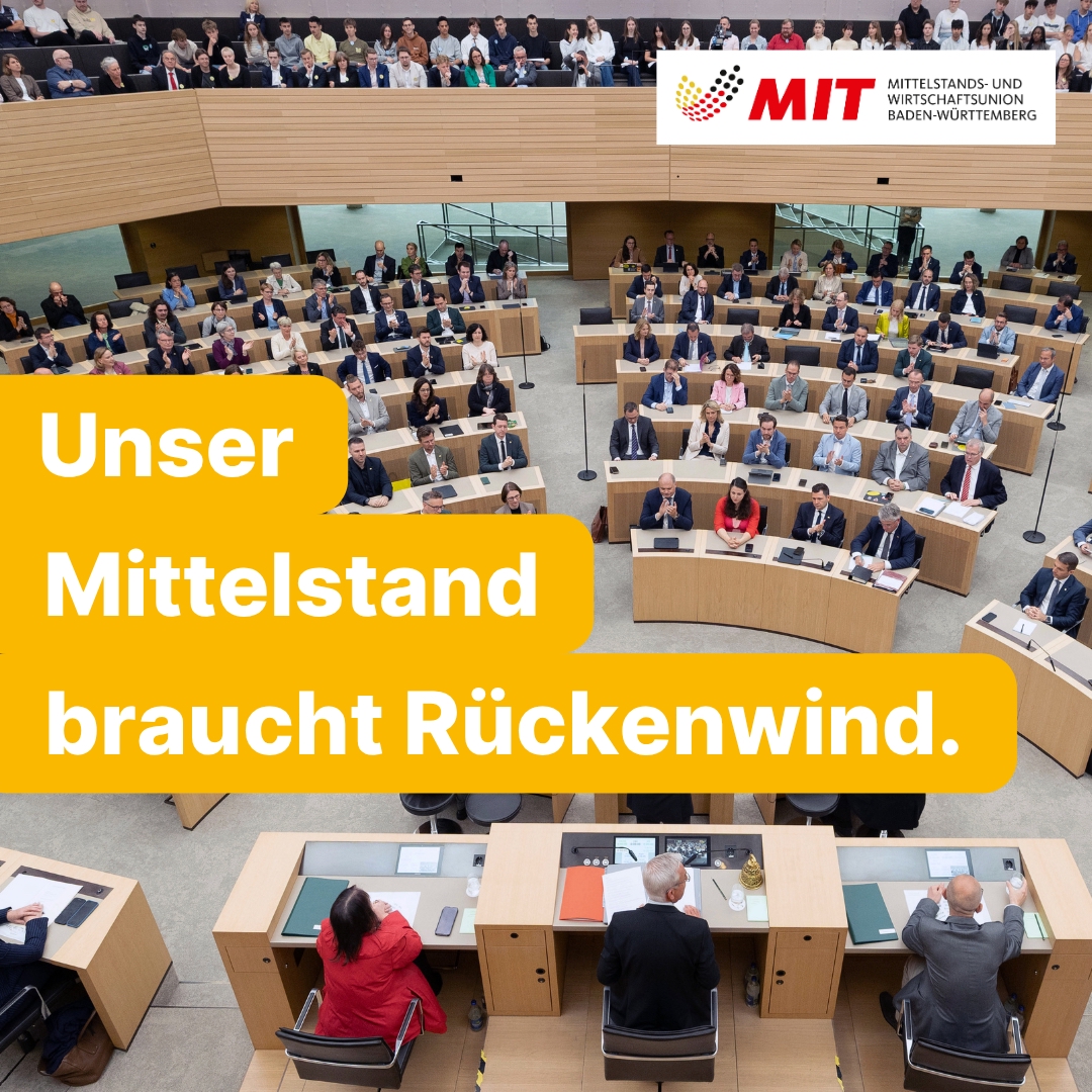🚀 Wir unterstützen die Standortoffensive Baden-Württemberg 2030 der CDU-Landtagsfraktion.

Viele der vorgeschlagenen Maßnahmen setzen genau dort an, wo unser Wirtschaftsstandort dringend besser werden muss:

⚙️ flexiblere Arbeitszeiten�⚡ sichere und bezahlbare Energie�🚘 echte Technologieoffenheit�🏭 bessere Bedingungen für Investitionen�💡 mehr Unterstützung für Innovation im Mittelstand

Für uns ist klar: Baden-Württemberg muss wieder ein Land werden, in dem sich Arbeit, Investitionen und unternehmerisches Risiko lohnen.

Auch Invest BW kann dabei eine Rolle spielen. Entscheidend ist aber, dass Förderung technologieoffen, unbürokratisch und mittelstandsorientiert ausgestaltet wird. 
Förderprogramme dürfen gute Standortbedingungen nicht ersetzen.

Dr. Bastian Atzger, Landesvorsitzender der MIT Baden-Württemberg:�„Wir brauchen weniger Detailsteuerung und mehr Vertrauen in Unternehmen, Beschäftigte und den Markt.“

👉 Mehr Freiraum. Mehr Investitionen. Mehr Wachstum.