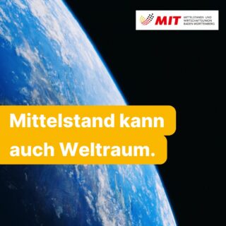 🚀 Mittelstand kann auch Weltraum.

Raumfahrt ist längst nicht mehr nur ein Geschäft für Staaten und Großkonzerne. Innovative Start-ups und mittelständische Unternehmen entwickeln Technologien, Komponenten und Anwendungen, die auch im All gebraucht werden.

Baden-Württemberg bringt dafür starke Voraussetzungen mit. Dieses Potenzial wollen wir besser nutzen.

Der Landesvorstand der MIT Baden-Württemberg fordert deshalb eine New-Space-Offensive für Baden-Württemberg – mit besseren Finanzierungsmöglichkeiten für Start-ups, mehr Aufträgen an regionale Unternehmen und Reallaboren für neue Technologien.

Denn Zukunftstechnologien schaffen Wertschöpfung, Know-how und Arbeitsplätze – wenn wir ihnen den nötigen Freiraum geben.

Innovation made in Baden-Württemberg. Vom Mittelstand bis ins All. 🚀
