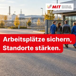 🏭 Arbeitsplätze brauchen eine wirtschaftliche Zukunft.

Baden-Württemberg ist Industrieland. Unsere Unternehmen und ihre Beschäftigten stehen für Innovation, Qualität und internationale Wettbewerbsfähigkeit.

Doch gute Arbeitsplätze entstehen nicht durch politische Versprechen allein.

Sie brauchen Unternehmen, die investieren können, Produkte erfolgreich verkaufen und auch morgen noch wettbewerbsfähig sind.

Dazu gehören bezahlbare Energie, qualifizierte Fachkräfte, weniger unnötige Bürokratie und verlässliche Rahmenbedingungen.

Wer Arbeitsplätze sichern will, muss die Betriebe stärken, die sie schaffen.
